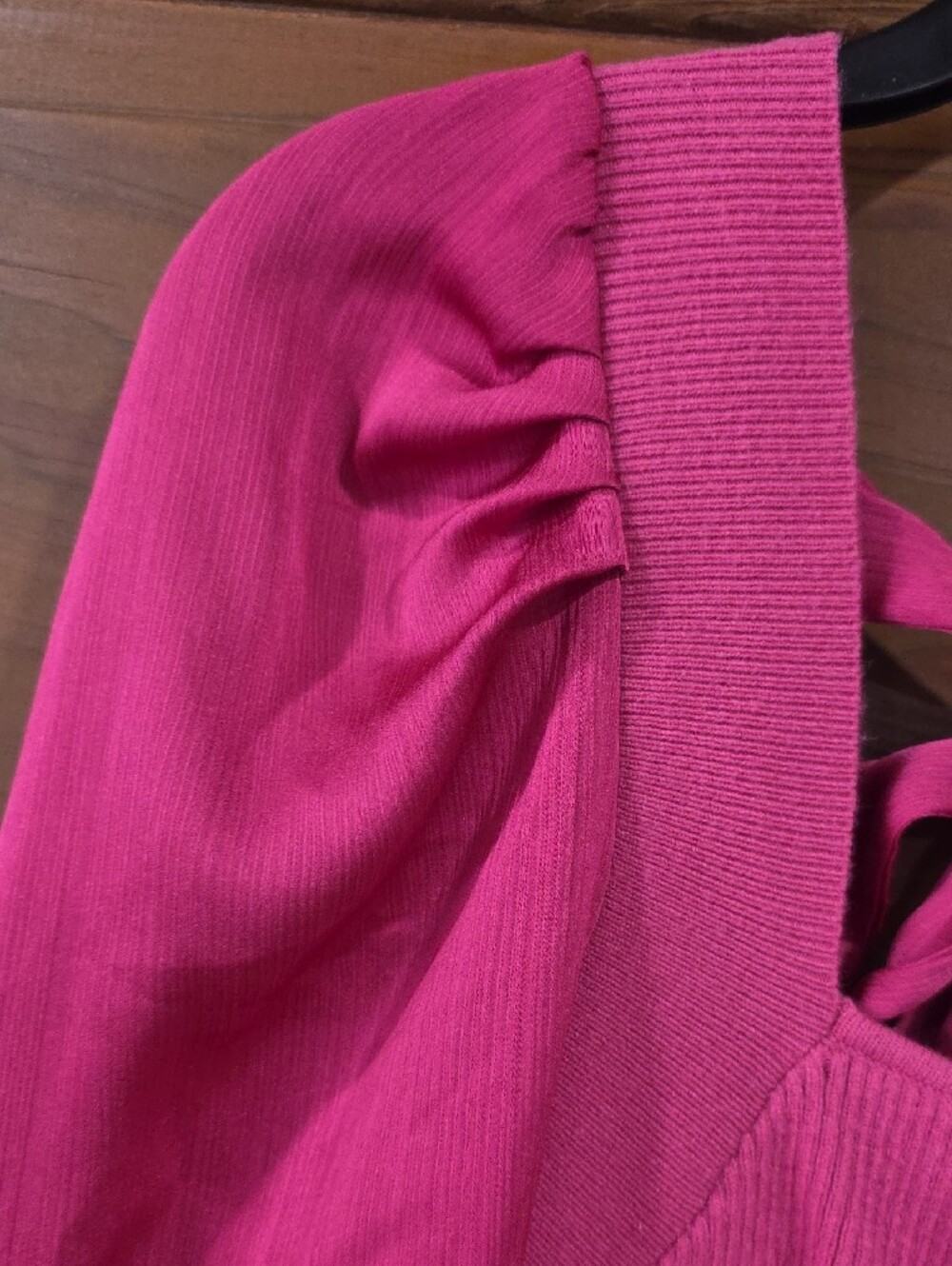Cato Bright Pink Square Neck Knit Dress with Back Tie - Picture 4 of 8
